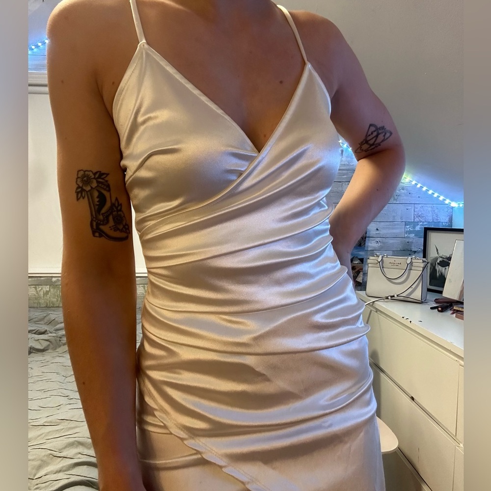 Asymmetrical Satin Dress